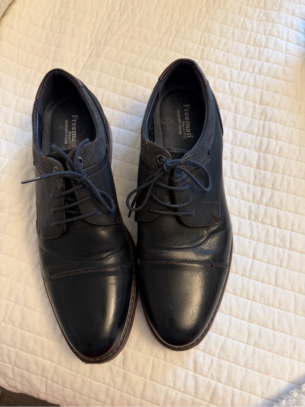 Black Leather Cap-Toe Dress Shoes